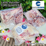 Lamb collar SHOULDER FOREQUARTER BONE-IN frozen CHOPS 1cm 3/8" (price/pack 600g 3-4pcs) brand Wammco / Midfield / WhiteStripe